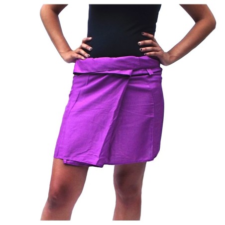 Falda Corta Tailandesa Rayón Violeta