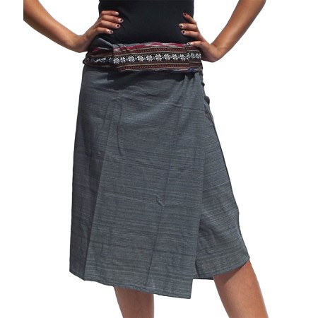 Falda Tailandesa Corta - Gris