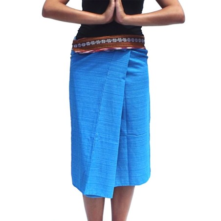 Falda Tailandesa Corta - Azul Cielo