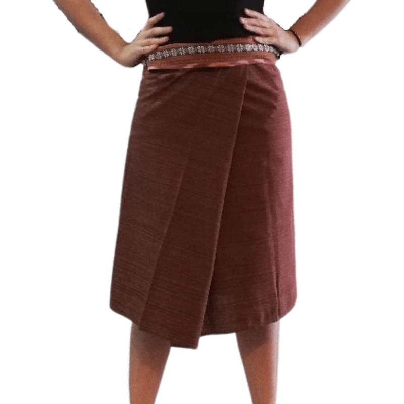 Falda Tailandesa Corta - Color Chocolate