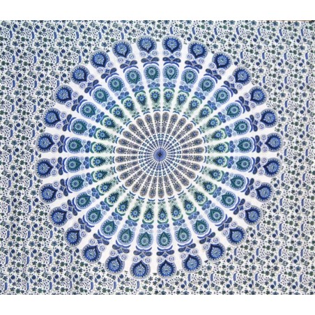 Grande Tapiz Mandala Azul