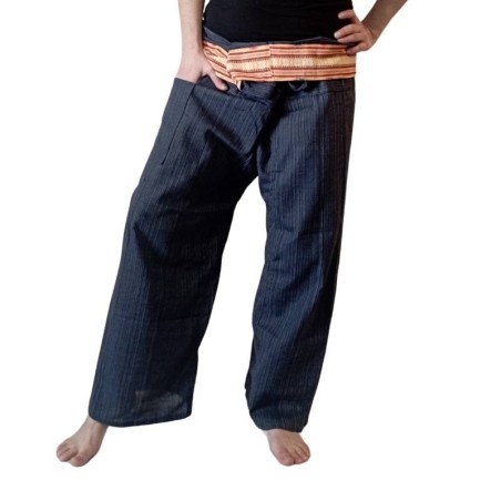 Pantalones con Cinturón Bordado Marinos