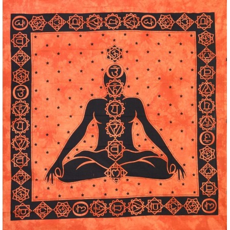 Grande Tapiz Meditacion Naranja