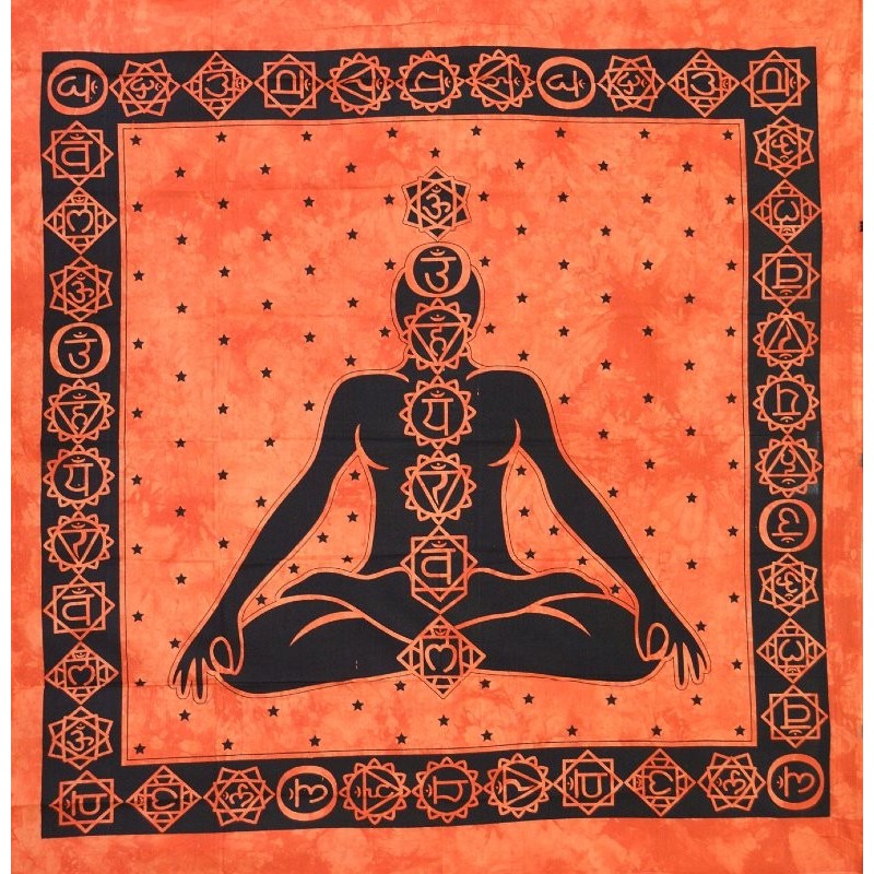 Grande Tapiz Meditacion Naranja