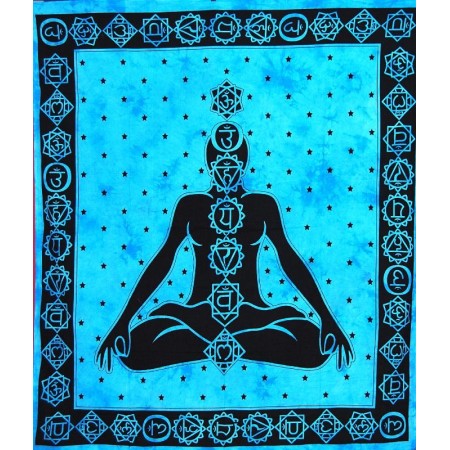 Grande Tapiz Meditacion Azul Claro