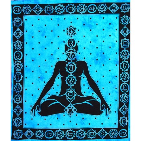 Grande Tapiz Meditacion Azul Claro