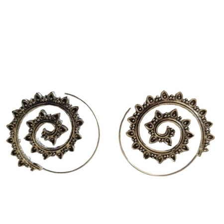 Boucles d'Oreille Spirale Argentées