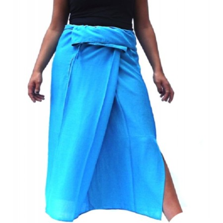 Falda Tailandesa Rayon azul_cielo