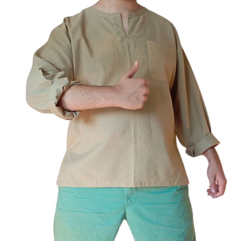 Camisa de Algodón Natural a Rayas