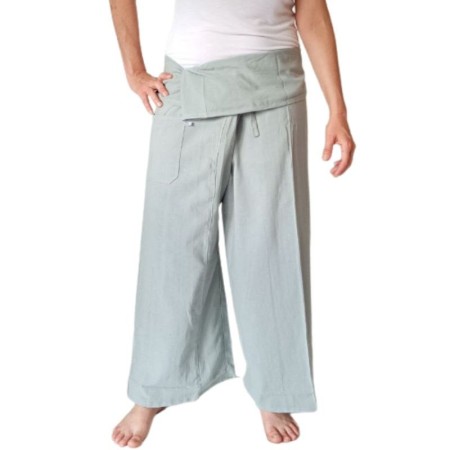 Pantalones de Algodón Ligero Gris