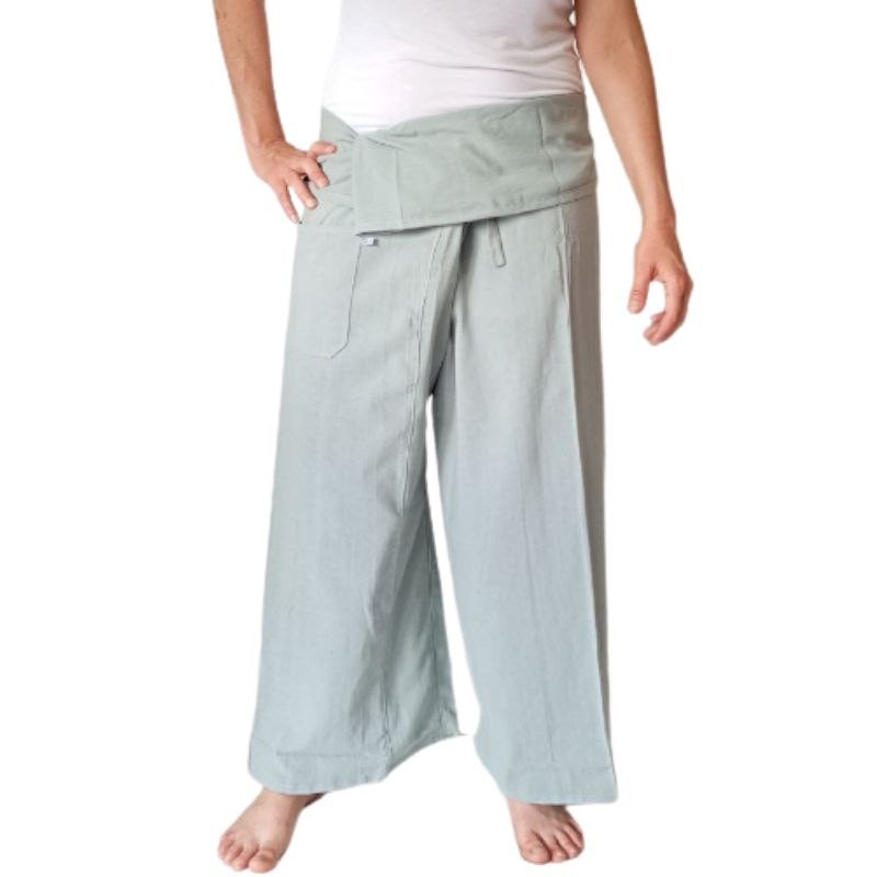 Pantalones de Algodón Ligero Gris