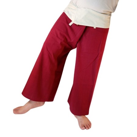 Pantalon Tailandeses Burdeos y Crema
