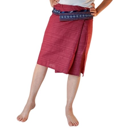 Mid-length Thai Skirt - Burgundy