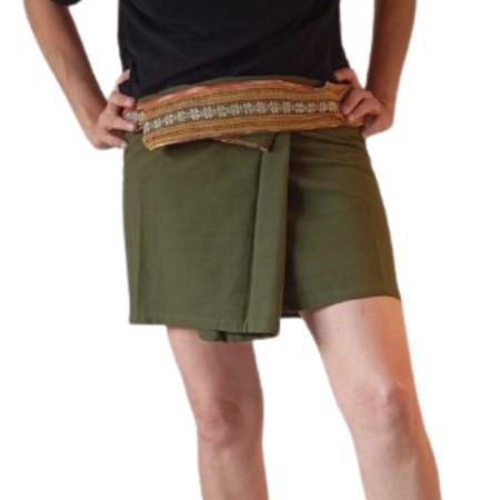 Jupe Thaï Courte Kaki