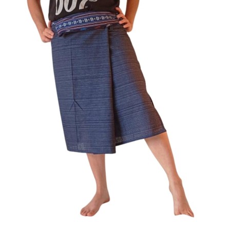 Mid-length Thai Skirt - Dark Blue