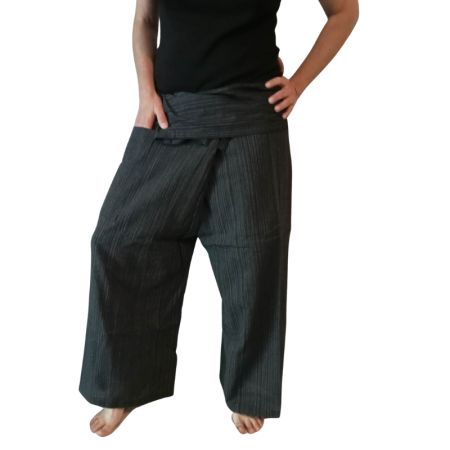 Pantalon Thaïlandais Rayé Noir
