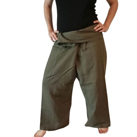 Pantalones a rayas Caqui